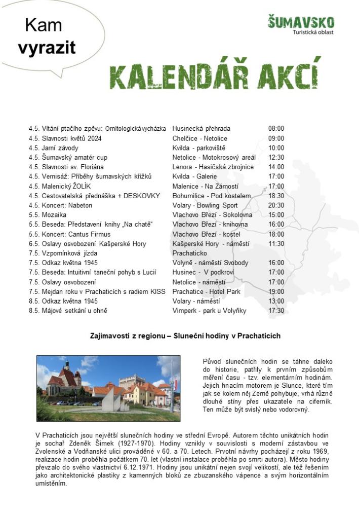 Kalendář akcí pro&nbsp;18. týden 2024