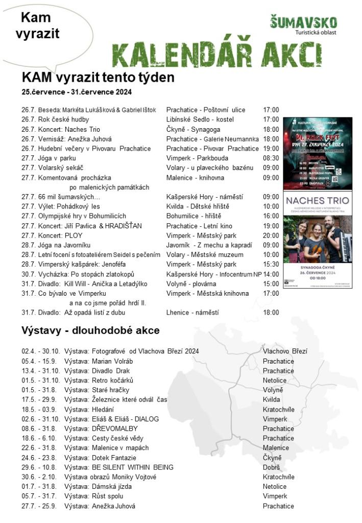 Kalendář akcí pro 30. týden 2024