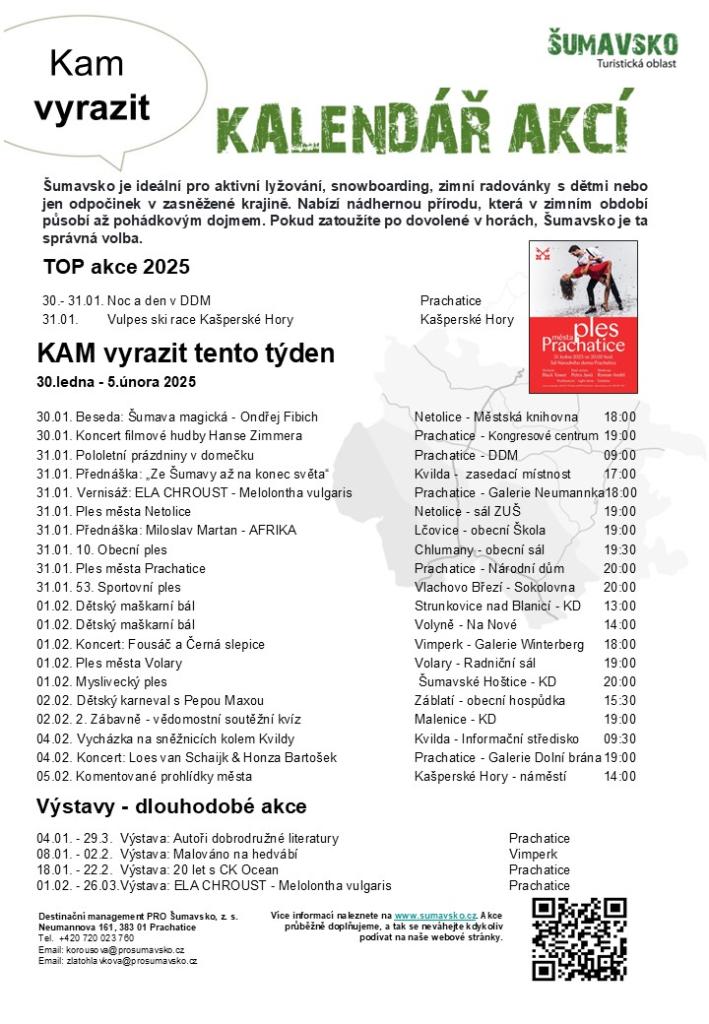 Kalendář akcí pro 5. týden 2025