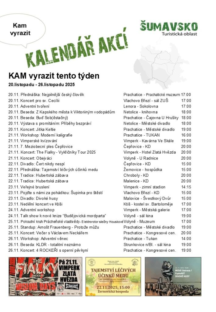 Kalendář akcí pro&nbsp;47 týden 2025