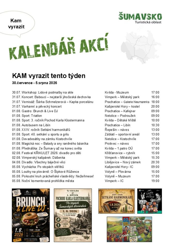 Kalendář akcí pro&nbsp;31. týden 2026