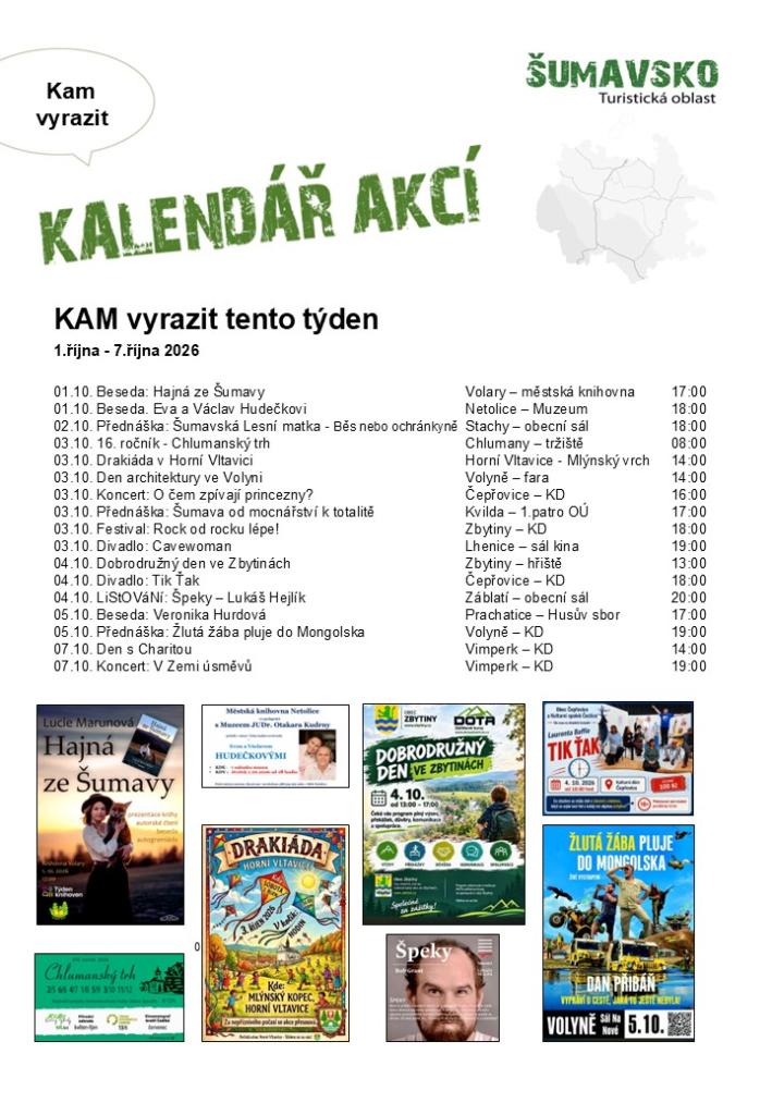 Kalendář akcí pro&nbsp;40. týden 2026