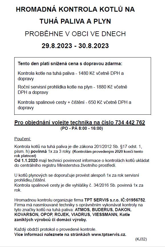 Kontrola kotlů